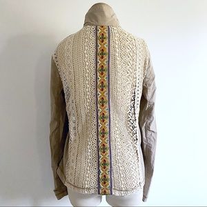 Crochet sheer back bohemian embroidered jacket